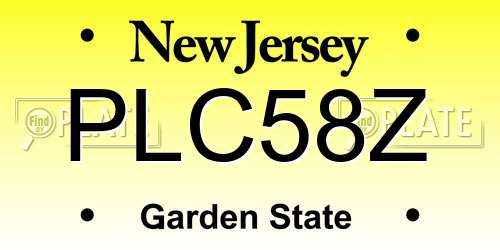 PLC58Z New Jersey License Plate