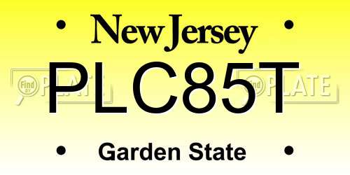 PLC85T New Jersey License Plate