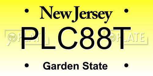 PLC88T New Jersey License Plate