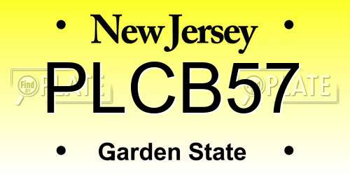 PLCB57 New Jersey License Plate