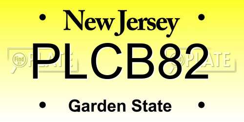 PLCB82 New Jersey License Plate