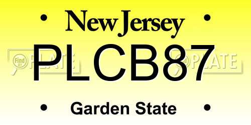 PLCB87 New Jersey License Plate