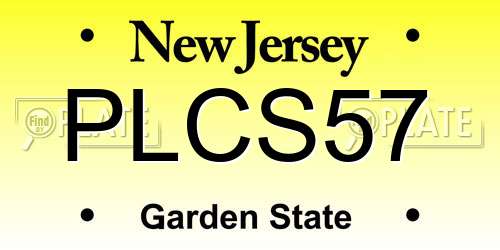PLCS57 New Jersey License Plate
