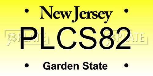 PLCS82 New Jersey License Plate