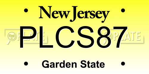 PLCS87 New Jersey License Plate