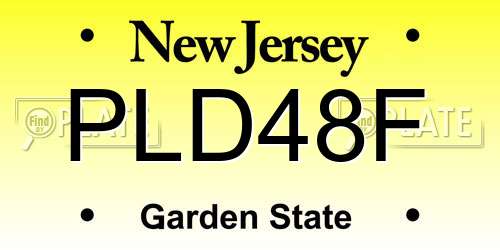 PLD48F New Jersey License Plate