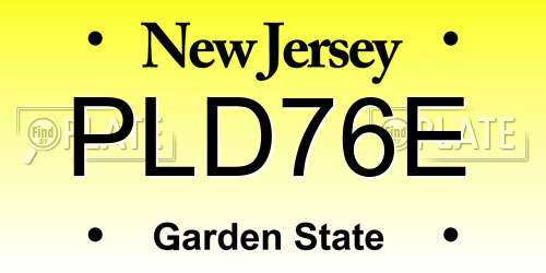 PLD76E New Jersey License Plate