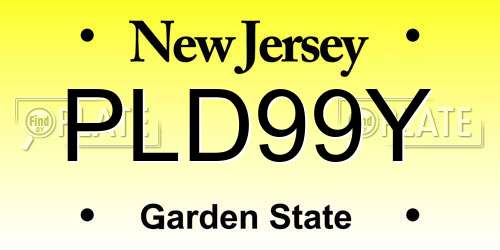 PLD99Y New Jersey License Plate