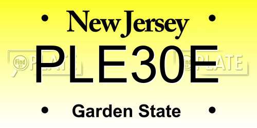 PLE30E New Jersey License Plate