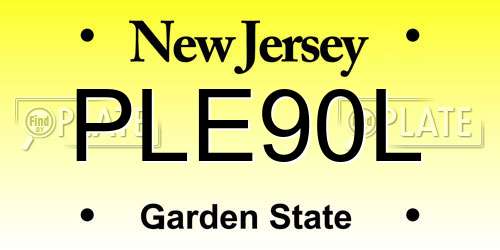 PLE90L New Jersey License Plate