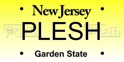 PLESH New Jersey License Plate