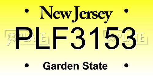 PLF3153 New Jersey License Plate