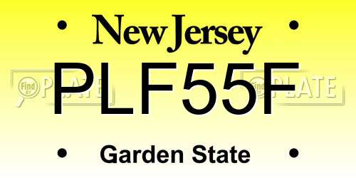PLF55F New Jersey License Plate