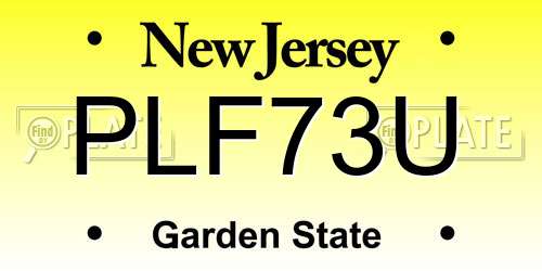 PLF73U New Jersey License Plate