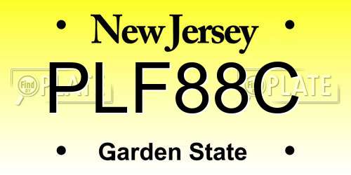 PLF88C New Jersey License Plate