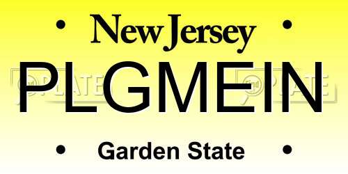 PLGMEIN New Jersey License Plate