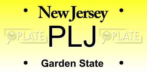 PLJ New Jersey License Plate