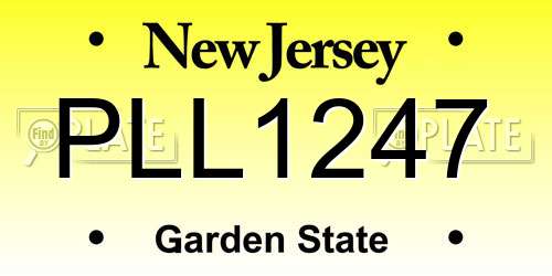 PLL1247 New Jersey License Plate