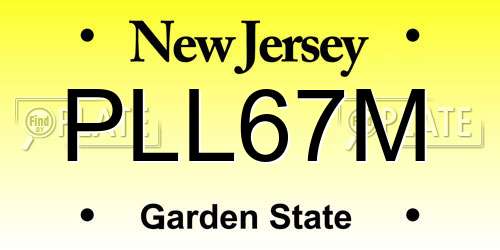 PLL67M New Jersey License Plate
