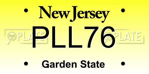 PLL76 New Jersey License Plate