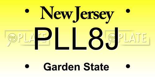 PLL8J New Jersey License Plate