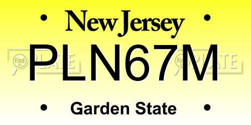 PLN67M New Jersey License Plate