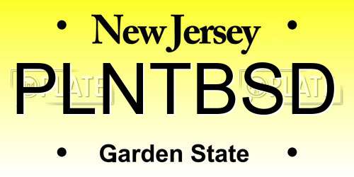PLNTBSD New Jersey License Plate