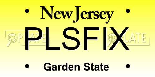 PLSFIX New Jersey License Plate