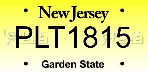 PLT1815 New Jersey License Plate