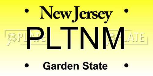 PLTNM New Jersey License Plate