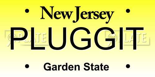 PLUGGIT New Jersey License Plate