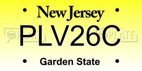 PLV26C New Jersey License Plate