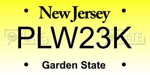 PLW23K New Jersey License Plate