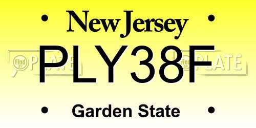 PLY38F New Jersey License Plate