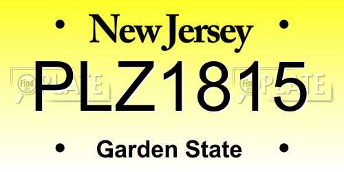 PLZ1815 New Jersey License Plate