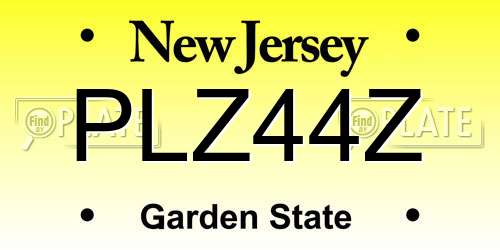 PLZ44Z New Jersey License Plate