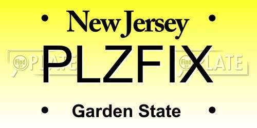 PLZFIX New Jersey License Plate