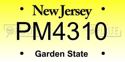 PM4310 New Jersey License Plate