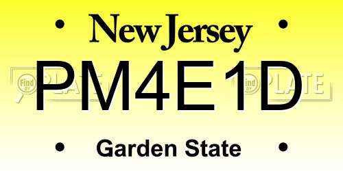 PM4E1D New Jersey License Plate