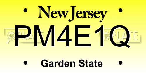 PM4E1Q New Jersey License Plate