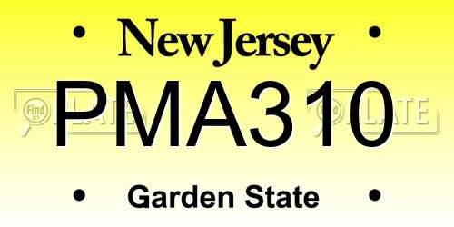 PMA310 New Jersey License Plate