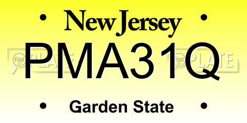 PMA31Q New Jersey License Plate