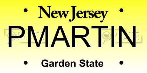 PMARTIN New Jersey License Plate