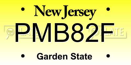 PMB82F New Jersey License Plate