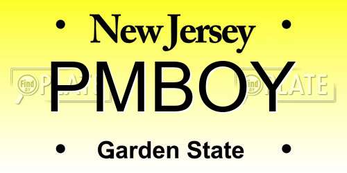 PMBOY New Jersey License Plate