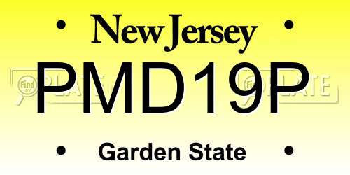 PMD19P New Jersey License Plate
