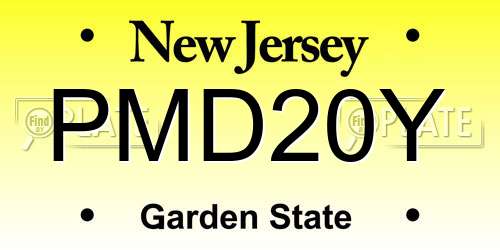 PMD20Y New Jersey License Plate