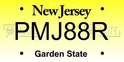 PMJ88R New Jersey License Plate