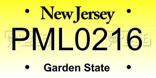 PML0216 New Jersey License Plate