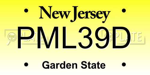 PML39D New Jersey License Plate